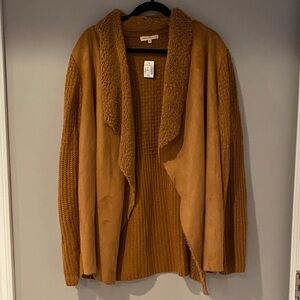 Dress Barn Tan Open-Front Cardigan
